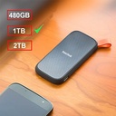 SanDisk- E30, SSD mobile stockage externe USB 3.2, 1To