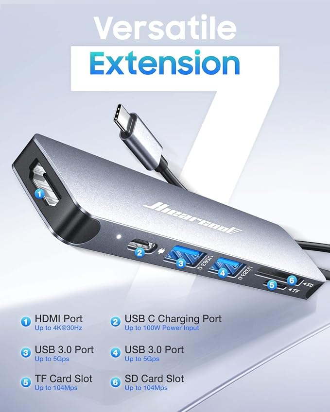 Hiearcool USB C Hub - Perfect for Macbook Pro and Other Type C Devices