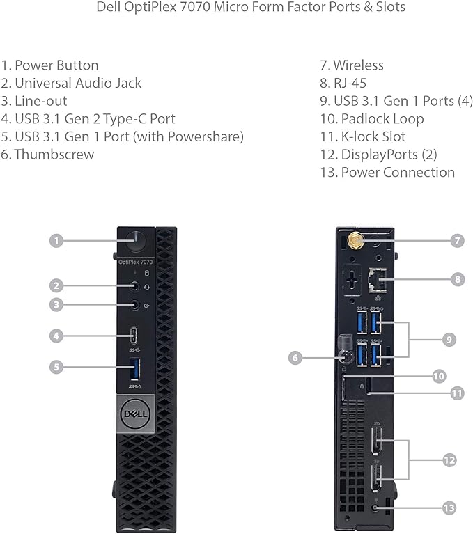 DELL OptiPlex 7070 i7 (9th) 8Go 256Go