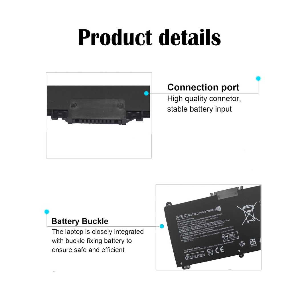 HT03XL L11119-855 Batterie HP Pavilion CM-CK-DF 14-MA 14Q-CS 15-DA 15-CS 15-CW 17-CA HP 240 245 250 G7 340