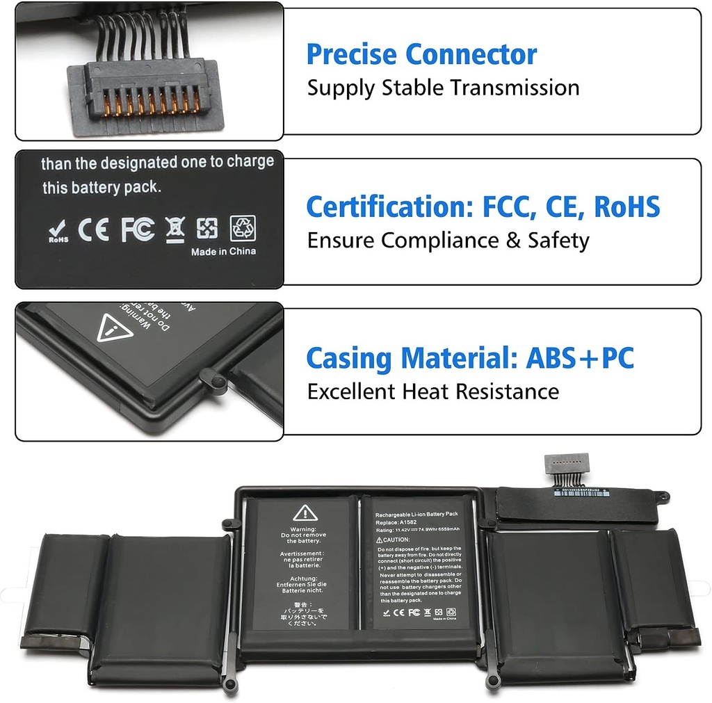 Batterie MacBookPro 13 "Retina, A1582, A1502, A1493, début 2015, milieu 2014, fin 2013, ME864, ME865