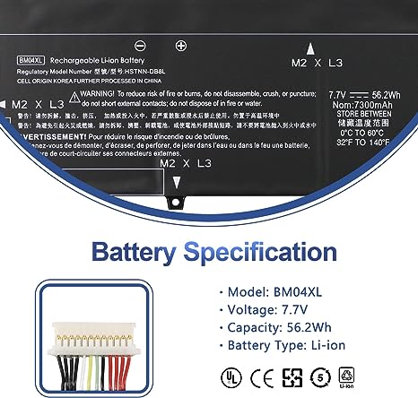 BM04XL HSTNN-DB8L L02478-855 batterie pour HP EliteBook x360 1030 G3 L02031-2C1 4WW20PA 4SU65UT 45X96UT HSTNN-UB7L L02031-241 541