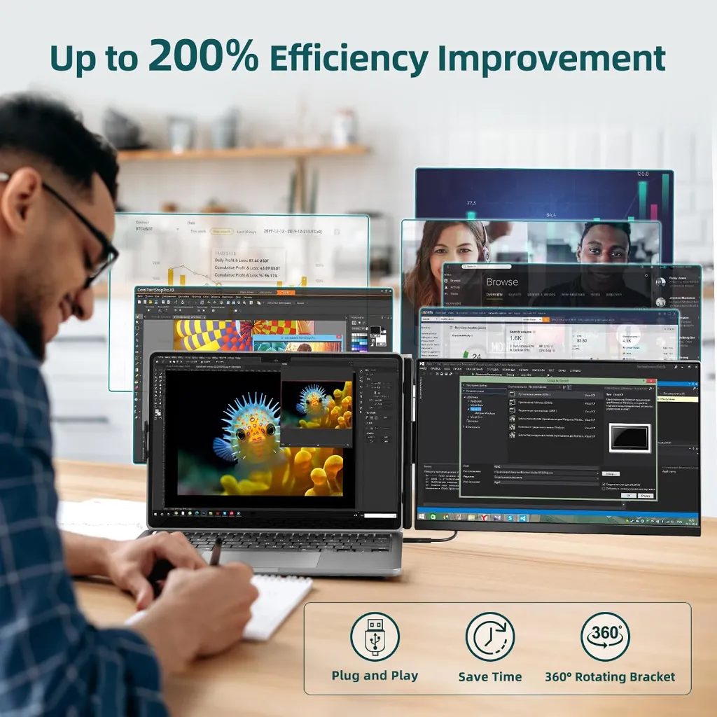 S3 PRTABLE DUAL SCREEN MONITOR 15.6