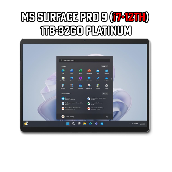 MS Surface Pro 9 (i7-12th) 1TB-32Go Platinum