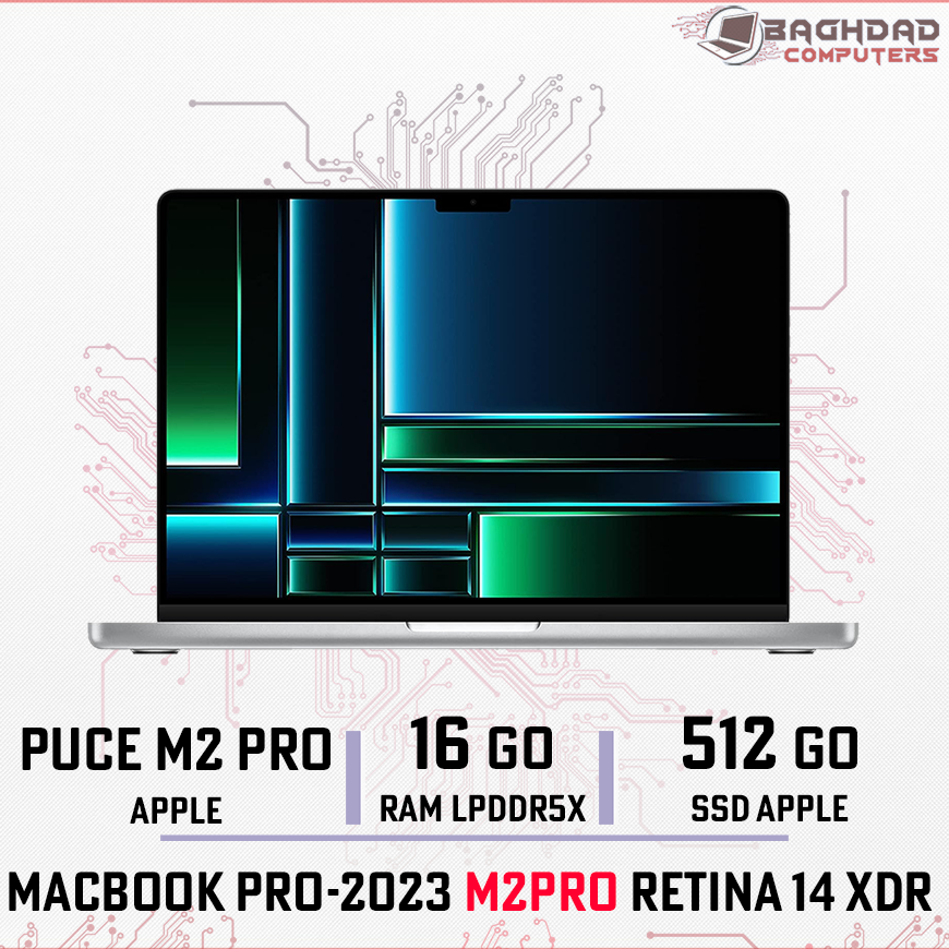 Macbook Pro 14 XDR 2023 (M2 Pro) 16G 512Go Argent