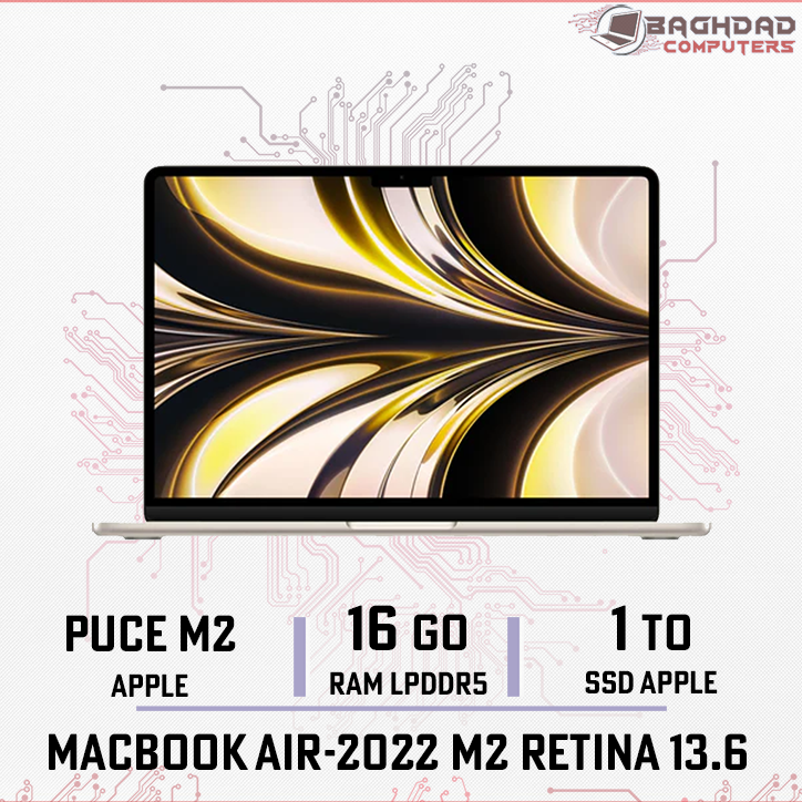 MacBook Air 13.6 M2-2022 16Go 1To (Starlight)