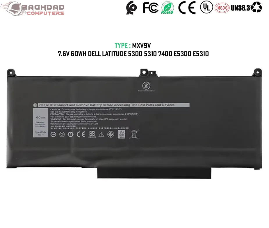 Batterie MXV9V  0G74G Latitude 5300 5310 7300 7400 5VC2M N2K62 Notebook