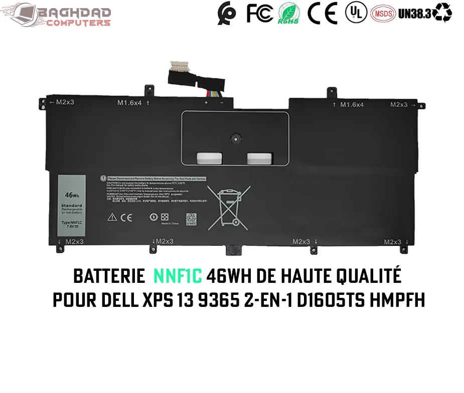 Batterie DELL XPS 13 9365 2-en-1 D1605TS HMPFH NNF1C