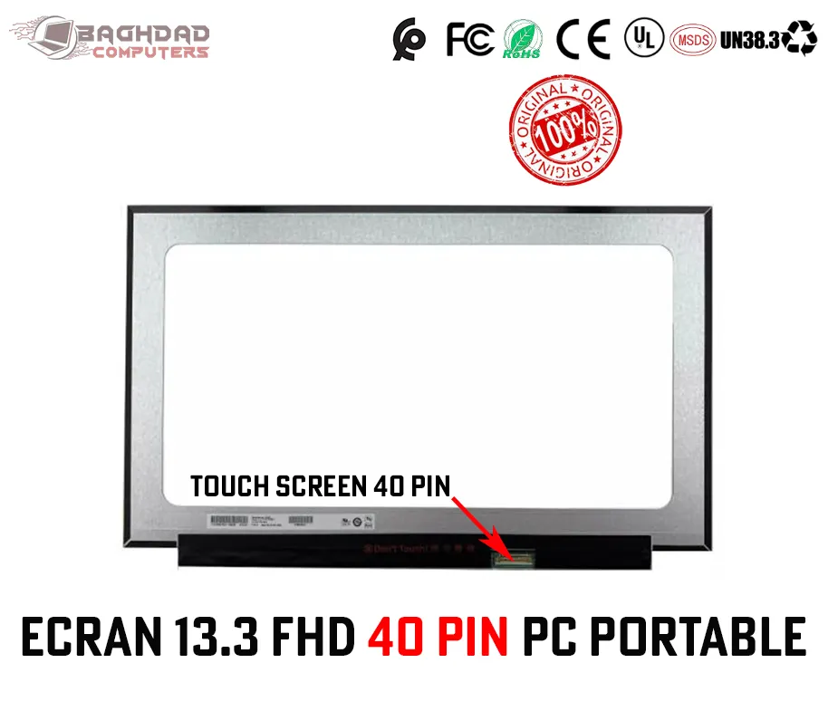 ECRAN 13.3 FHD 40PIN TACTILE HP830 G5 G6 DELL 5310 5300