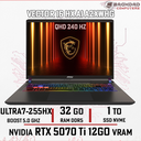 MSI Vector 16 HX AI A2XWHG Ultra 7 255HX NVIDIA GeForce RTX 5070 Ti 12Go