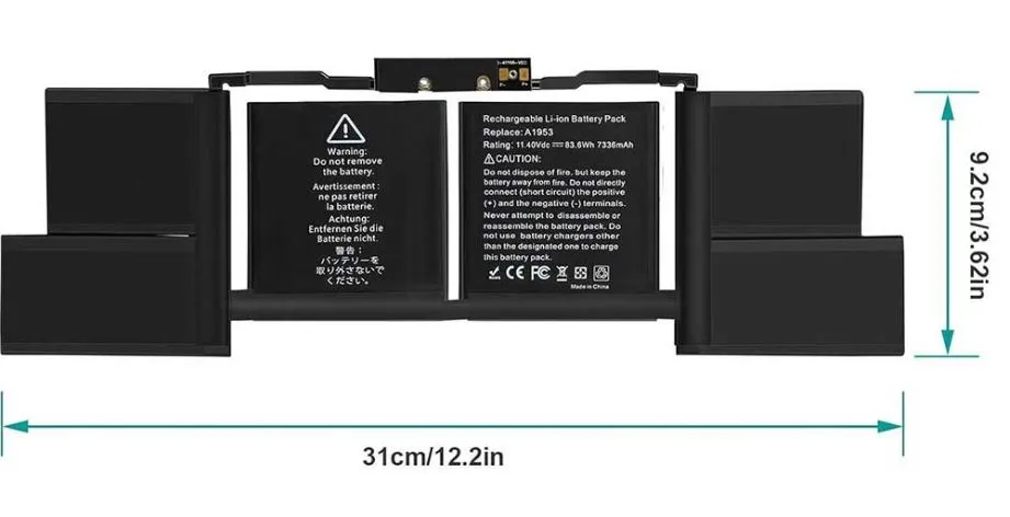 Batterie A1953 A1990 MacBook Pro 15 pouces 