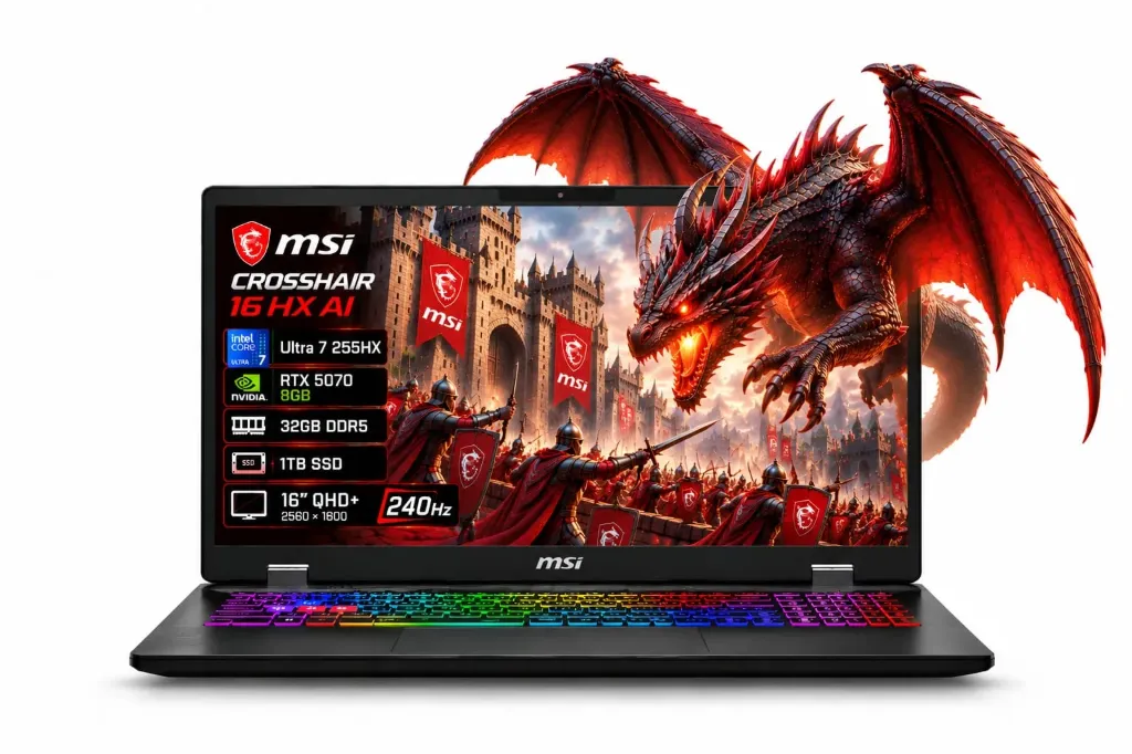MSI CROSSHAIR 16 HX AI D2XWGKG ULTRA 7 255HX RTX 5070 8Go 32Go DDR5 1000Go 240Hz QHD+