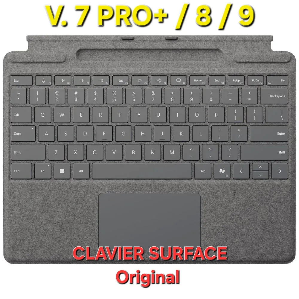 MICROSOFT SURFACE 1864 PRO/KEYBOARD Original AVEC RANGEMENT POUR STYLET (NOIR-GRIS) 