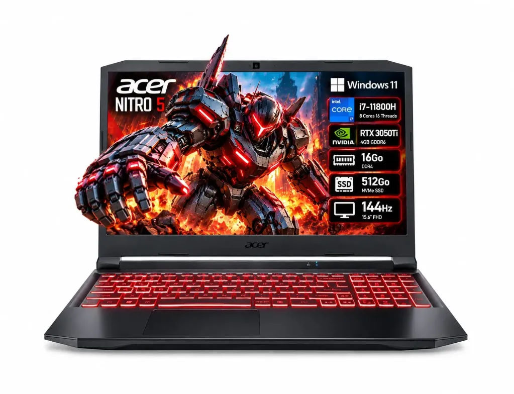 Acer Nitro 5 AN515-57 (i7-11800H) RTX 3050Ti 16Go 512Go 