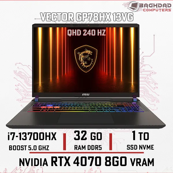 MSI VECTOR GP78HX 13VG (i7-13700HX) RTX 4070 32Go DDR5 1To QHD 240HZ   
