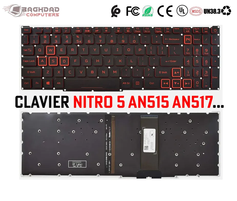 Clavier Acer Nitro 5 AN515-54 AN515-54-51M5 AN515-54-71FT US Backlit 