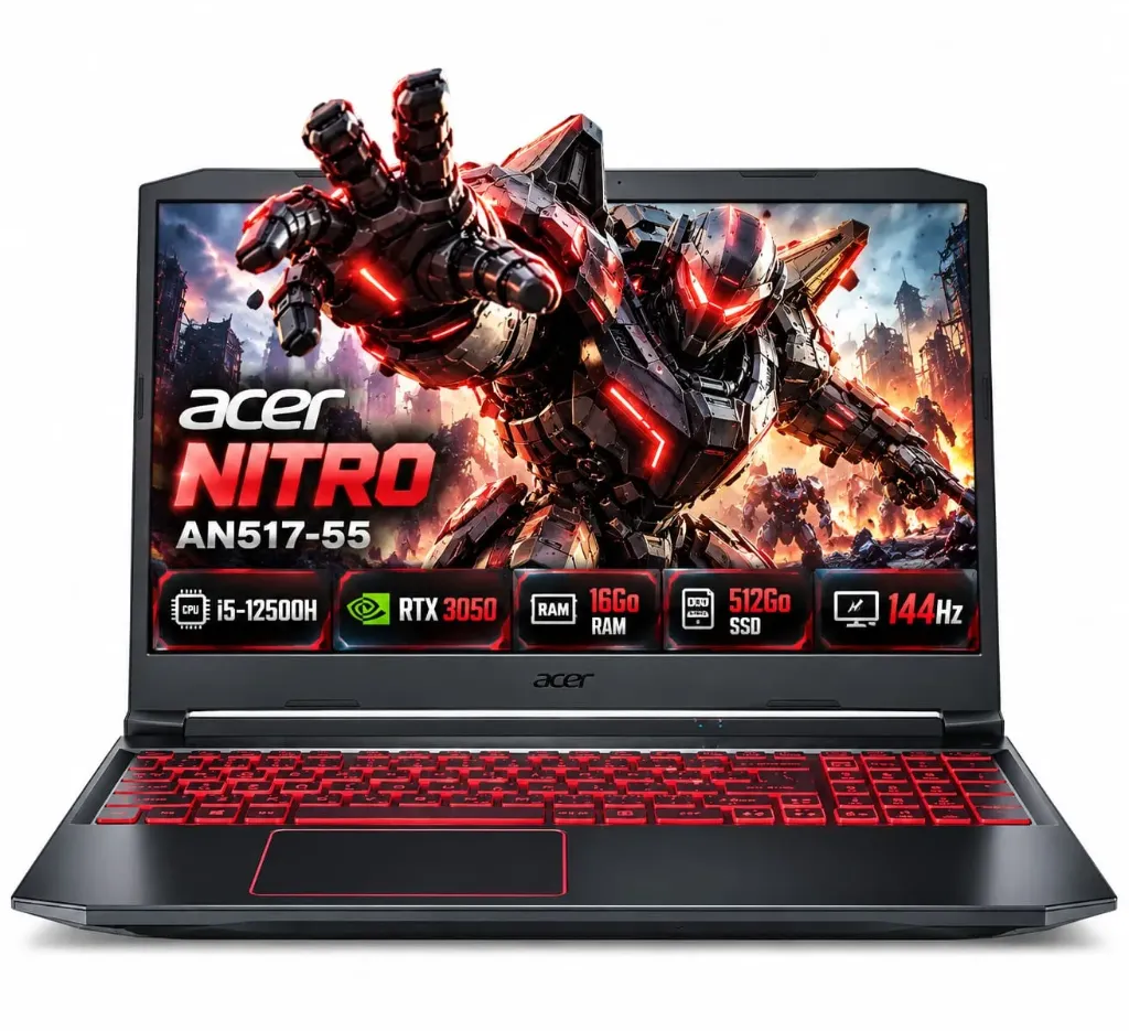 ACER NITRO AN517-55 (i5-12500H)  RTX 3050 16Go 512Go 144Hz
