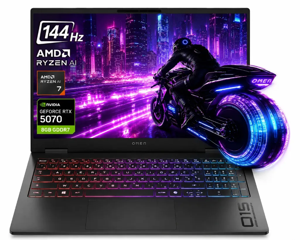 HP OMEN 16 AP0002NF AMD RYZ AI 7 RTX 5070 32 Go DDR5 1To 144Hz 