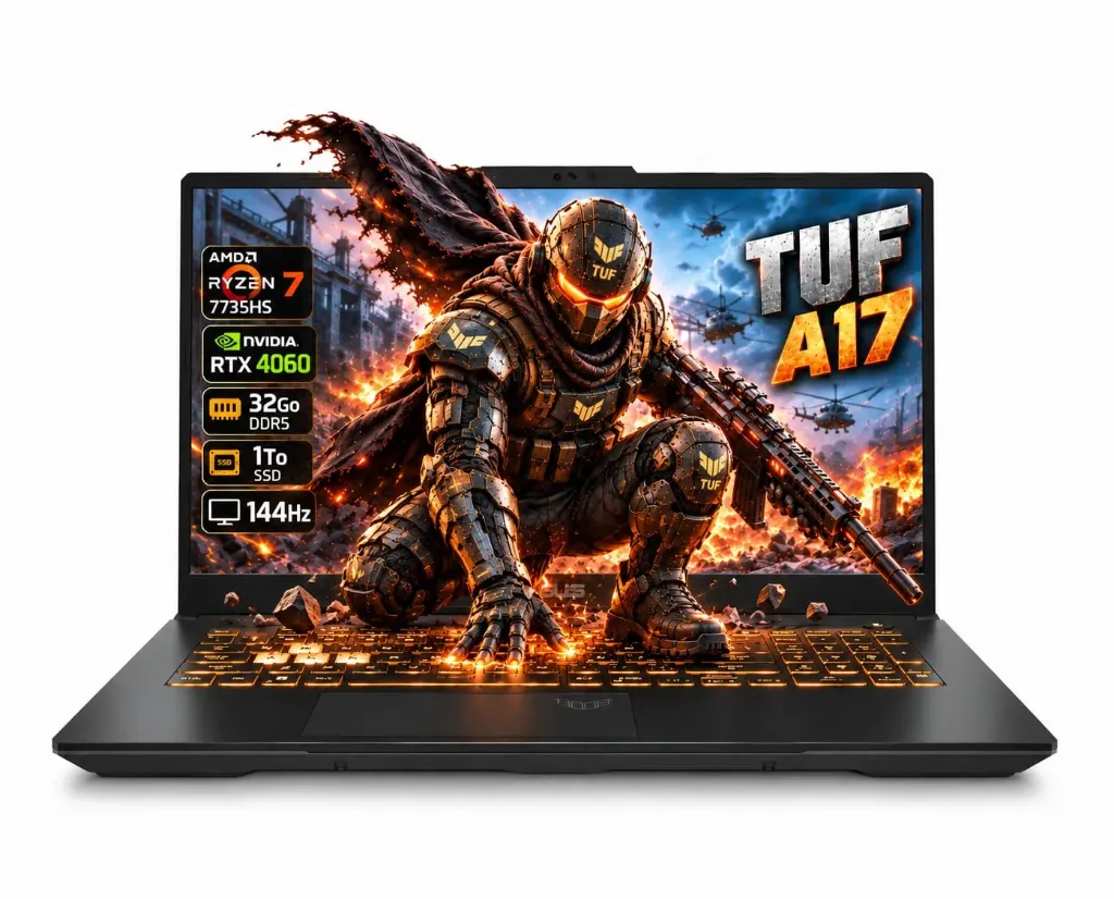 ASUS TUF A17 FA707NV AMD RYZ 7 7735HS RTX 4060 32Go DDR5 1To 144Hz