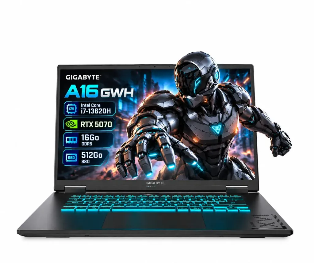 GIGABYTE A16 GWH (i7-13620H) RTX 5070 16Go DDR5 512Go 