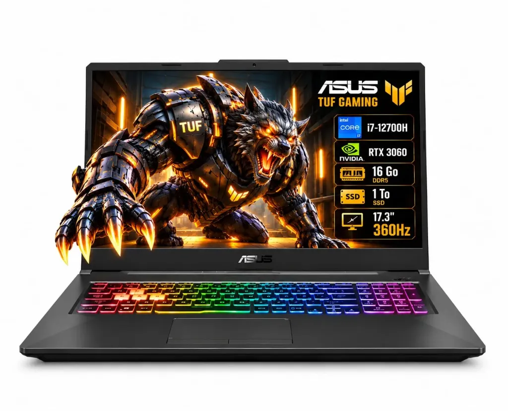ASUS TUF F17 FX7072M (i7-12700H) RTX 3060 16GO 1To 360Hz 