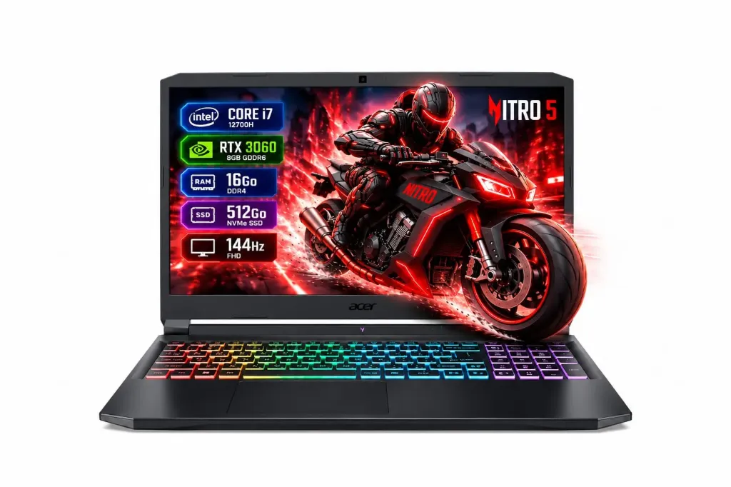 ACER NITRO 5 AN515-52 (i7-12700H) RTX 3060 16Go 512Go 144Hz