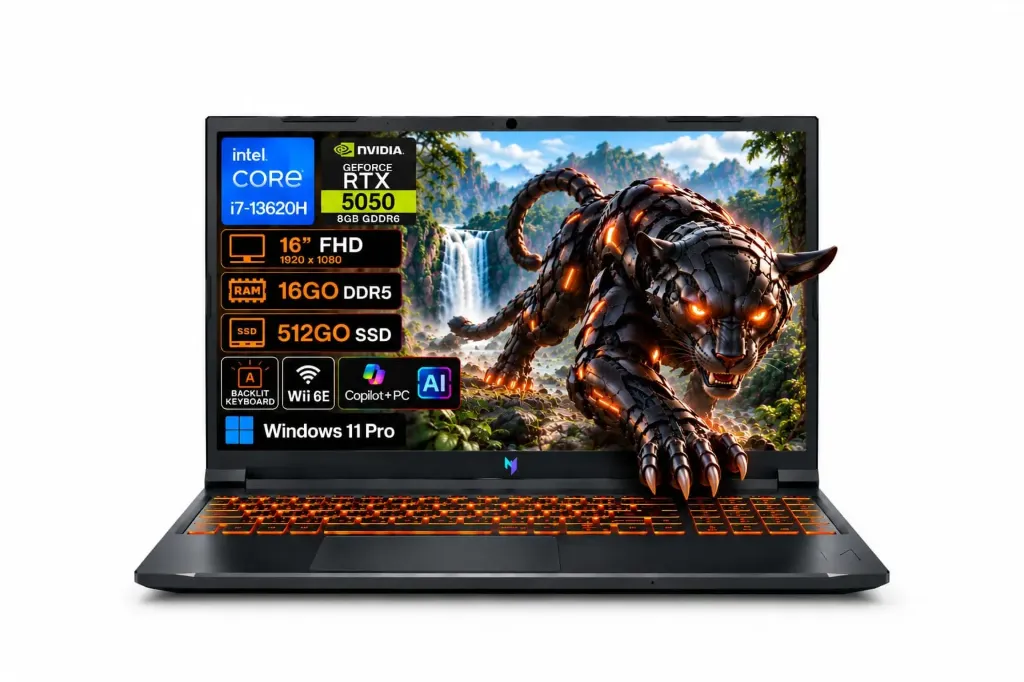 ACER NITRO ANV15-52 (i7-13620H) 16Go DDR5 512Go RTX 5050 165Hz