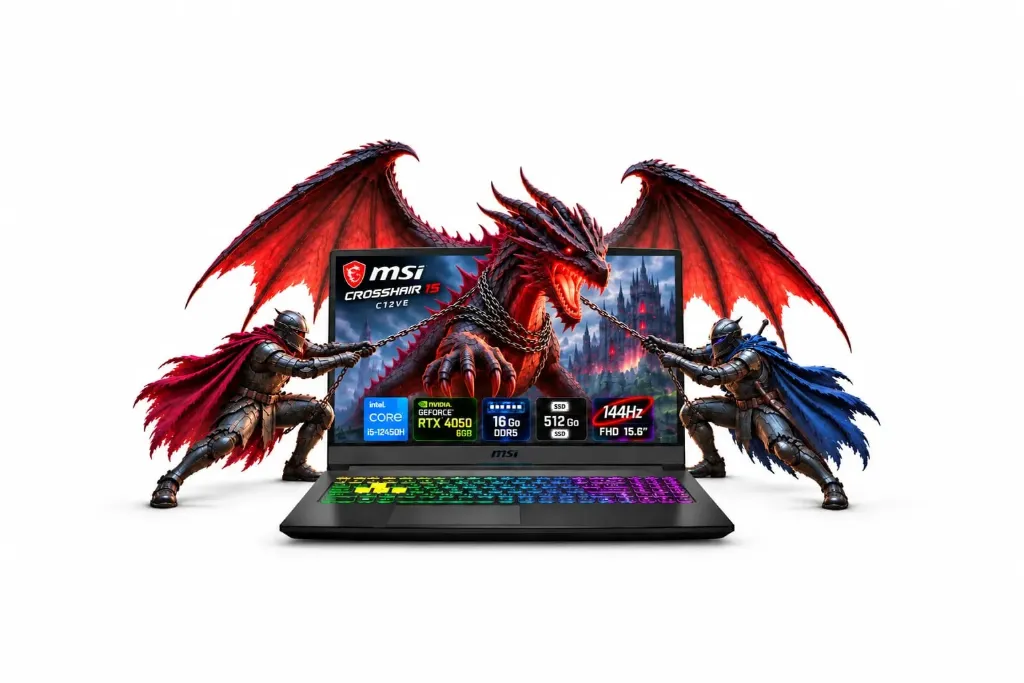 MSI CROSSHAIR 15 C12VE (i5-12450H) RTX 4050 16Go DDR5 512Go 144Hz