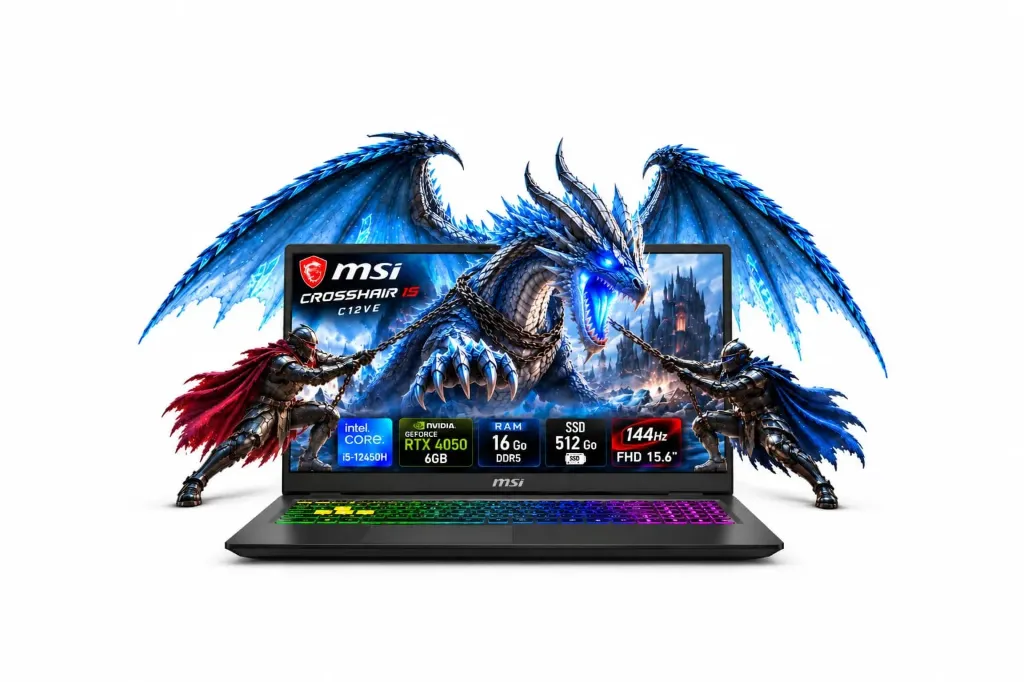 MSI CROSSHAIR 15 C12VE (i5-12450H) RTX 4050 16Go DDR5 512Go 144Hz