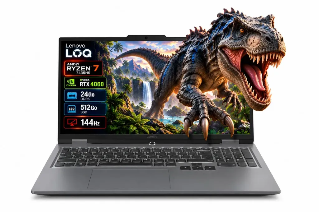LENOVO LOQ 15ARP9 AMD RYZ 7 7435HS RTX 4060 24Go DDR5 512Go 144Hz 