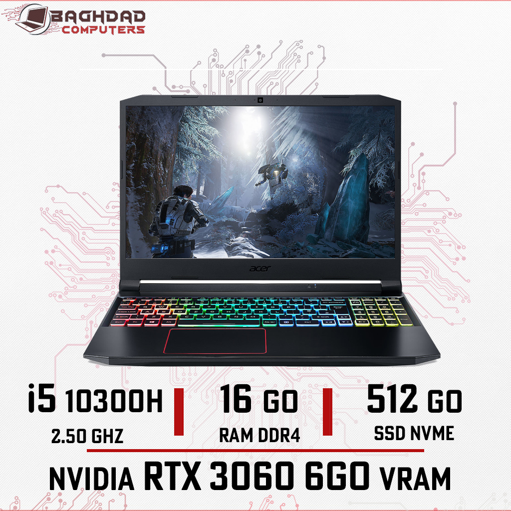 [AN5AN515] Acer Nitro 5 AN515-55 (i5-10th) 16Go 512Go RTX3060 (15.6 FHD 300Hz)