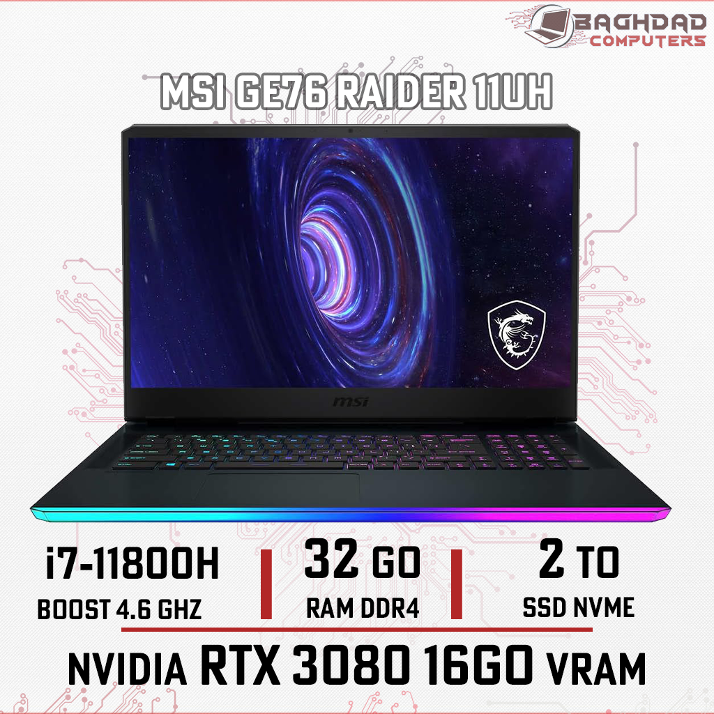 MSI GE76 Raider 11UH RTX3080-16Go 32Go 1/2To (1 To)