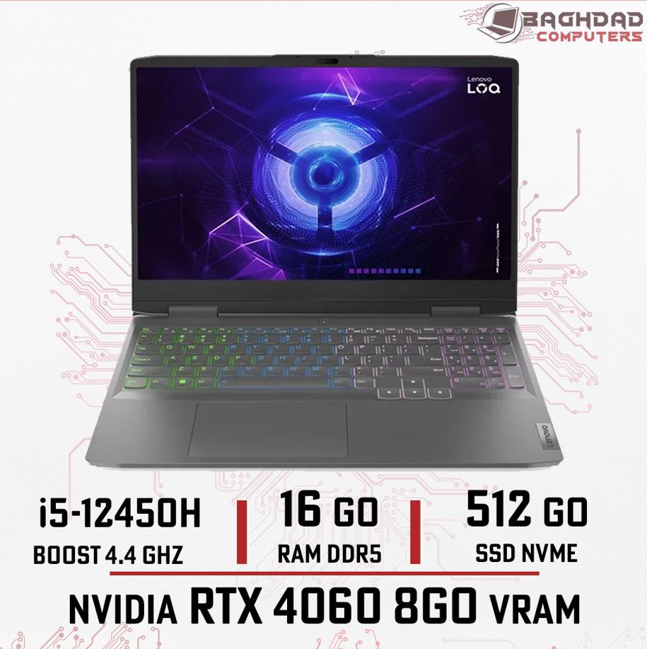 Lenovo LOQ 15IRH8 (i5-12th) RTX 4060 8Go A+