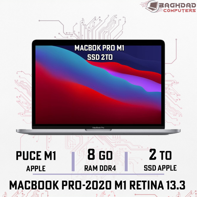 MACBOOK PRO 13-2020 M1 8Go SSD 2To