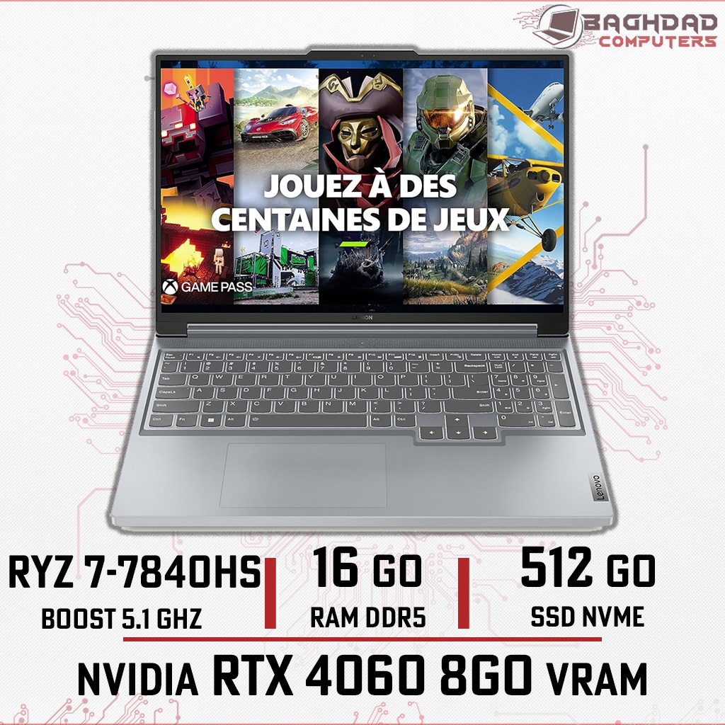 Legion Slim 5 16APH8 (R7-16GB-512GB-RTX 4060/comme neuf)