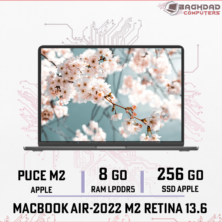 MacBook Air 13.6 M2-2022 8Go 256Go (Gris)