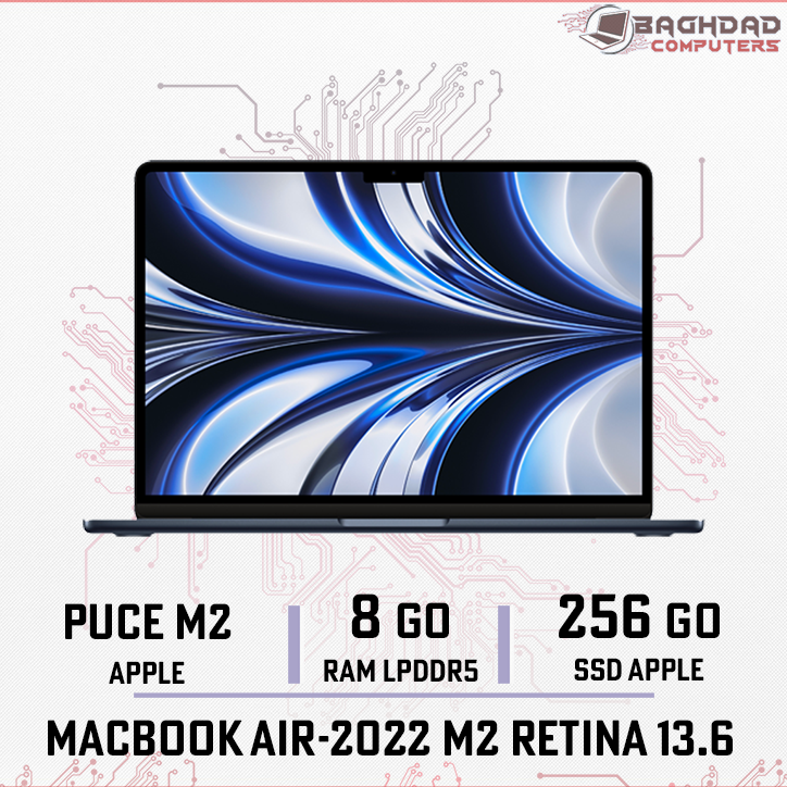 ​MacBook Air 13.6 M2-2022 8Go 256Go (BleuNuit)