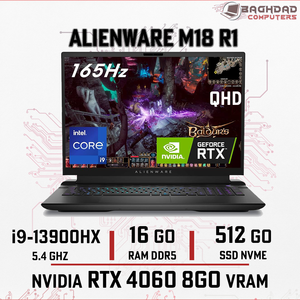 Alienware m18 R1 (i9 HX 13éme) | BAGHDAD COMPUTERS BPC
