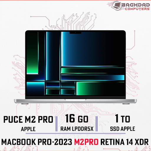 [MP2023M2P] Macbook Pro 14 XDR 2023 (M2 Pro) 16G 1To Argent