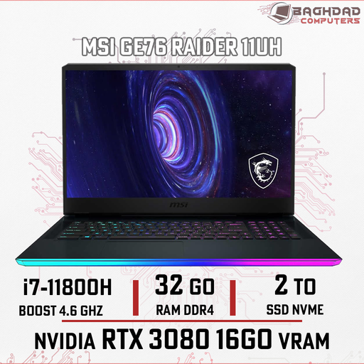 MSI GE76 Raider 11UH RTX3080-16Go 32Go 1/2To