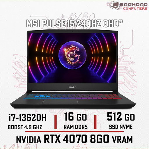 [MP15B13I713] MSI PULSE 15 B13VGK (i7-13620H) 16Go RTX4070(Neuf)