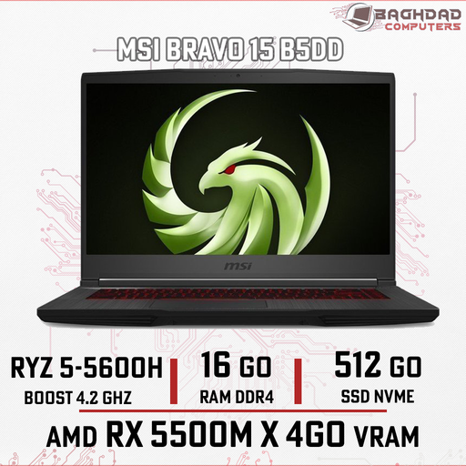 MSI BRAVO 15 B5DD R5 AMD RYZ 5-5600H