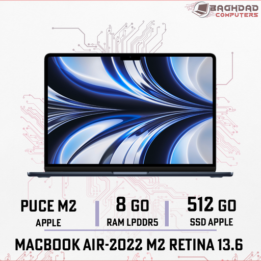 MacBook Air 13.6 M2-2022 8Go 512Go (BleuNuit)