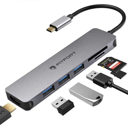 Hub USB Type C Pro FITFORT - Perfect for Macbook Pro and Other Type C Devices