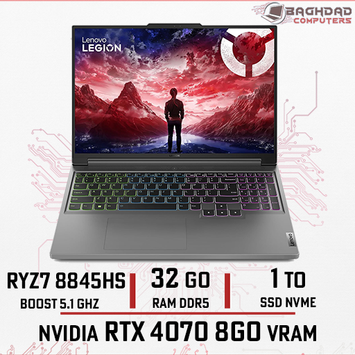 Lenovo Legion Slim 5 16AHP9 16'' AMD Ryzen 7 8845HS RAM 32Go  SSD 1To RTX 4070