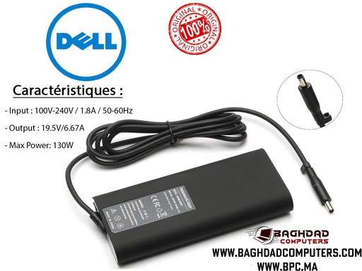 CHARGEUR DELL 130W BLACK XPS PRECISION