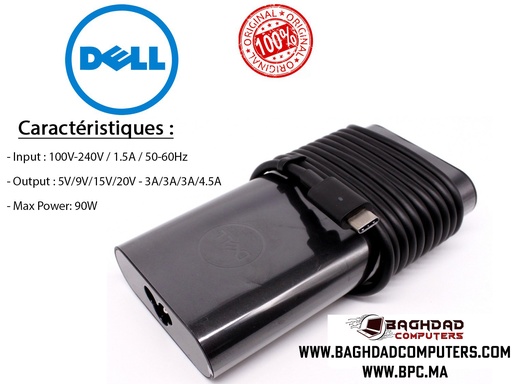 CHARGEUR DELL 90W ORIGINAL TYPE C