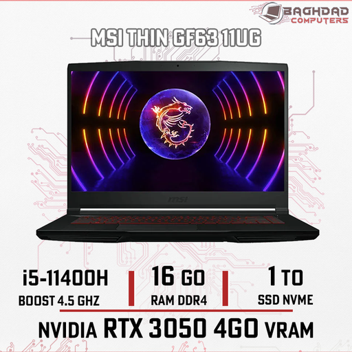 MSI Thin GF63 11UG (i5-11th) RTX3050 16Go 1To